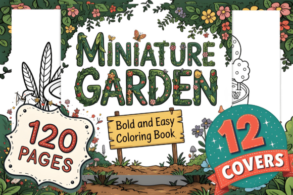 A Bold, Easy Miniature Garden Coloring Asset for Graphics