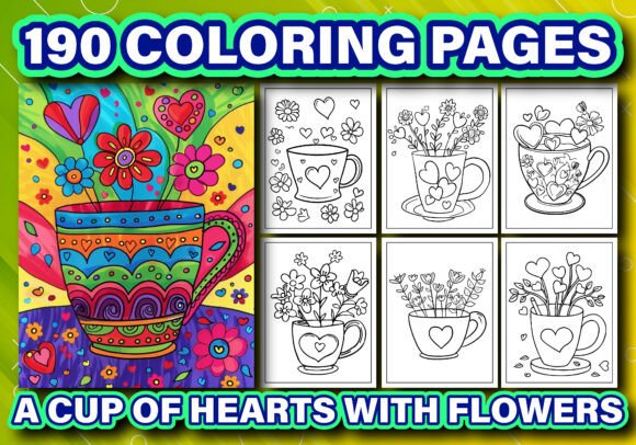 A Cup of Hearts with Flowers: A Designer's Take for Embroidery