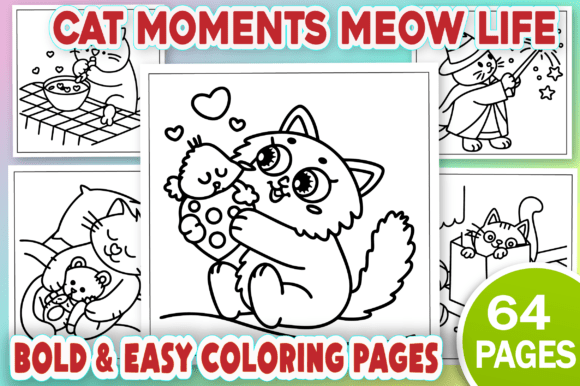 A Design Asset Review: Cat Moments Meow Life Coloring Graphics