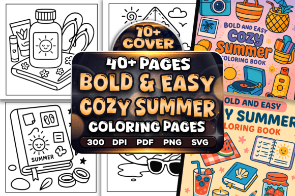 A Professional Designer's Review of the Easy Cozy Summer Coloring Pages Graphics