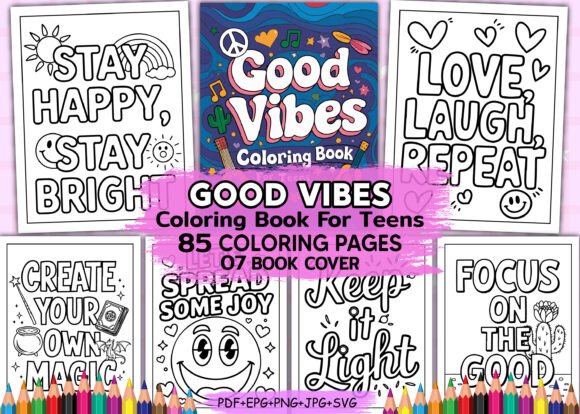 Good Vibes Coloring Book Graphics: A Brand Designer's Review