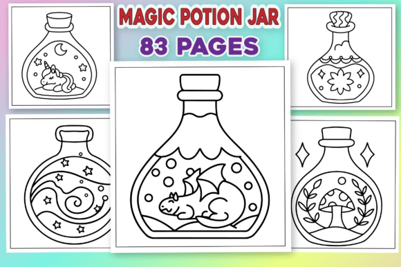 Magic Potion Jar Bold Coloring Graphics for Brand Storytelling