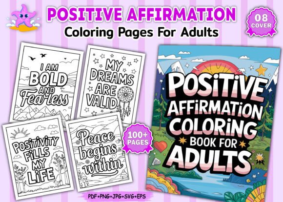 Positive Affirmation Graphics for Brand Coloring Pages