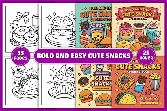 Review: Bold & Easy Cute Snacks Coloring Book Graphics