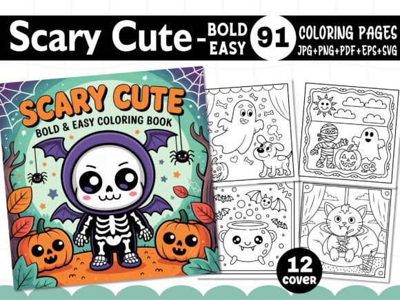 Scary Cute Bold Easy Coloring Pages: A Graphics Asset Review